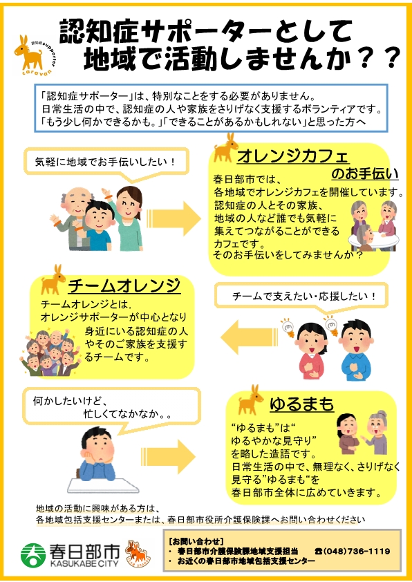 認知症サポーターとして地域で活動しませんか??