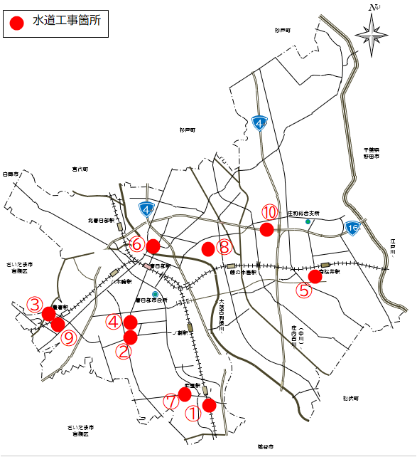水道工事箇所図