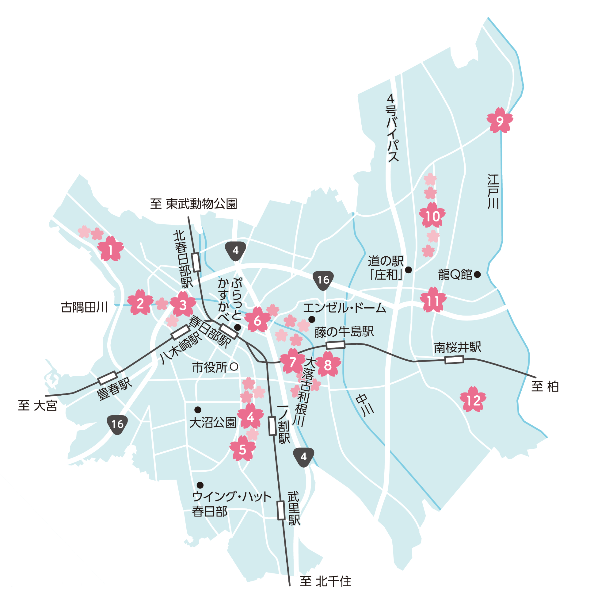 市内桜の名所マップ