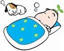 埼玉県国民健康保険団体連合会の国保マスコット健康まもるくんが布団で寝ているイラスト