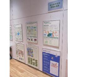 令和5年度かすかべ環境フェアで掲示板に貼られた埼玉県地球温暖化防止活動推進センターが作成した展示物を撮影した写真