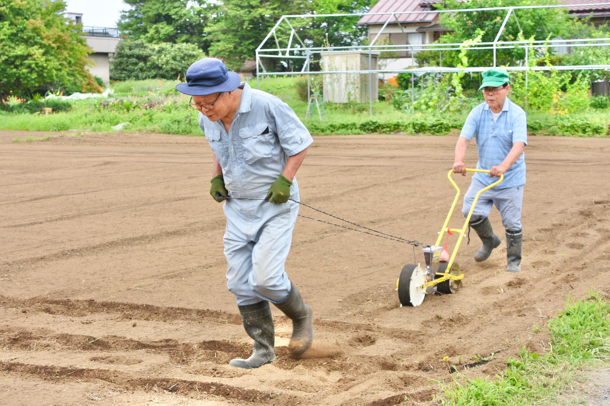 手押し式種まき機