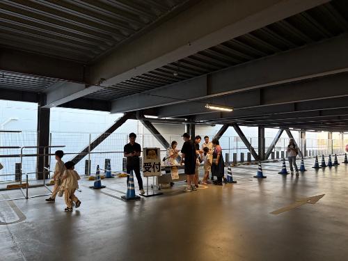 車中泊避難所受付の様子