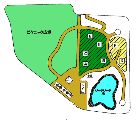 内牧公園バーベキュー施設の案内図の画像