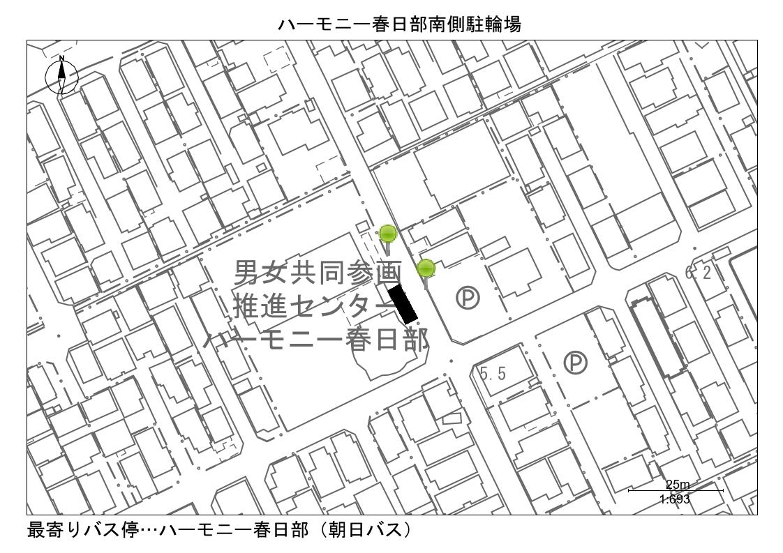 ハーモニー春日部南側駐輪場地図