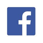 紺色の四角形に白字でfと書かれた、フェイスブックのロゴのイラスト